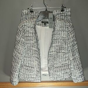 Ann Taylor Black and White Tweed Blazer & Skirt